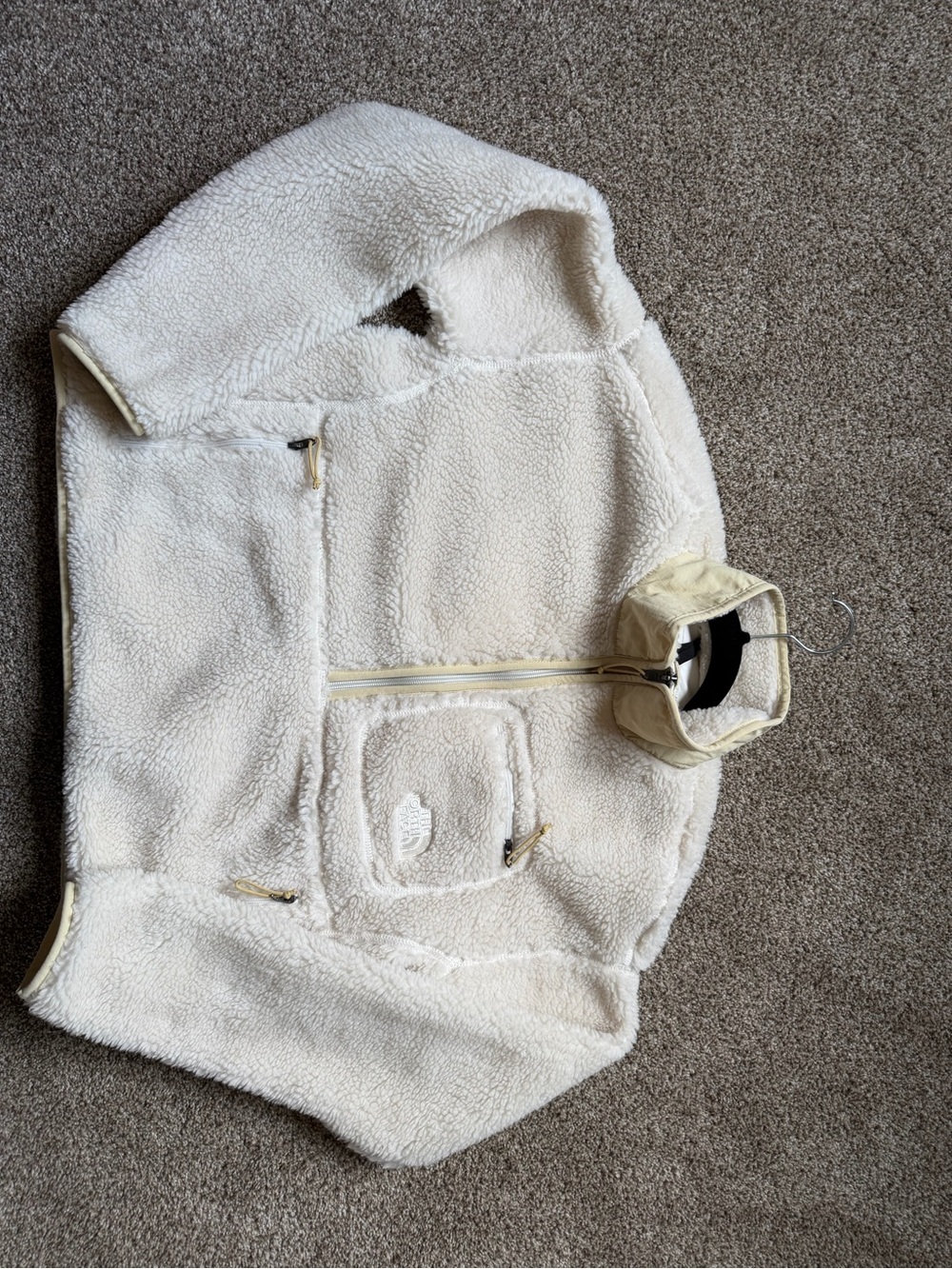 The North Face Cropped Cream Sherpa Jacket